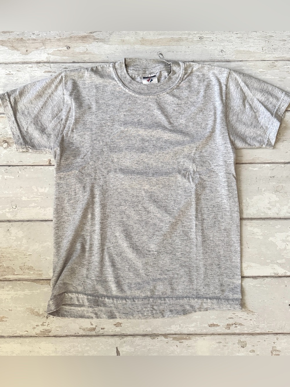 Jerzees 10/12 Boys Light Gray Short Sleeve Shirt Kids Top Size 10 12